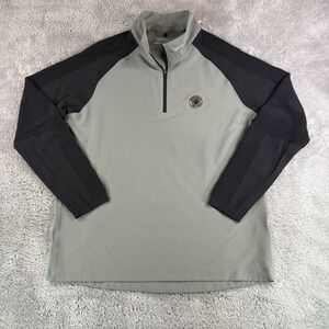 Nike Pullover Quarter Zip Men's Medium Golf Tour Performance Gray Cream
